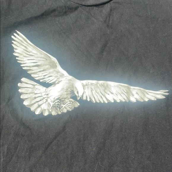 OAMC Black Graphic T-Shirt with White Bird Design - Picture 2 of 7